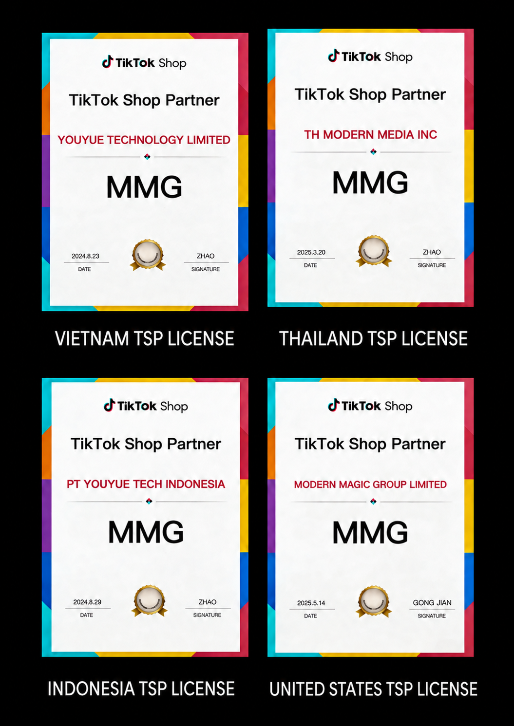 MMG TikTok Shop Partner licenses in Vietnam, Thailand, Indonesia and the United States